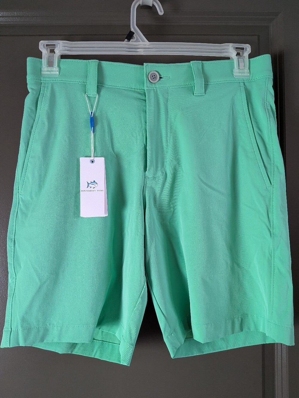 Southern Tide Mens brrrdie 8" Performance Golf Short W30 Jade Green